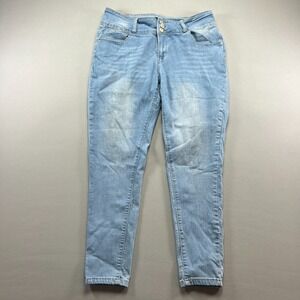 Blue Pearl Jeans Womens 14 Denim Cotton Stretch Skinny Leg Light Wash 5 Pocket